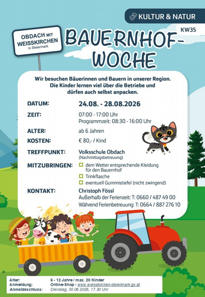 Bauernhofwoche in Obdach