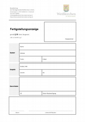 Fertigstellungsanzeige § 38 BauG