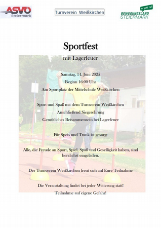 Sportfest mit anschließendem Lagerfeuer - Turnverein Weißkirchen