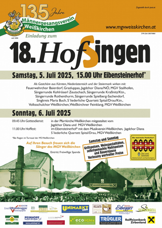 18. Hofsingen - Männergesangsverein Weißkirchen