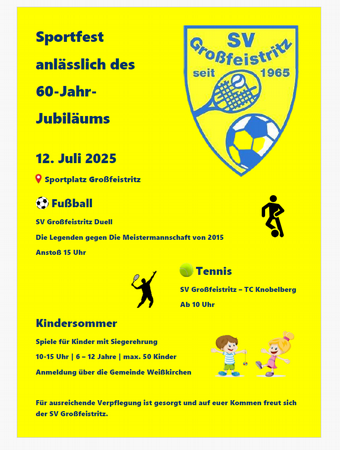 Sportfest - 60-Jahr-Jubiläum SV Großfeistritz