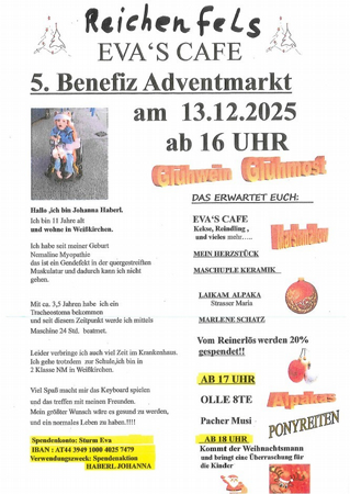5. Benefiz Adventmarkt EVA`S CAFE Reichenfels