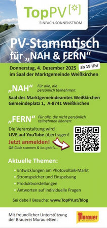 TopPV-Stammtisch für NAH & FERN von TopPV. Einfach. Sonnenstrom Hoymiles Certified Partner