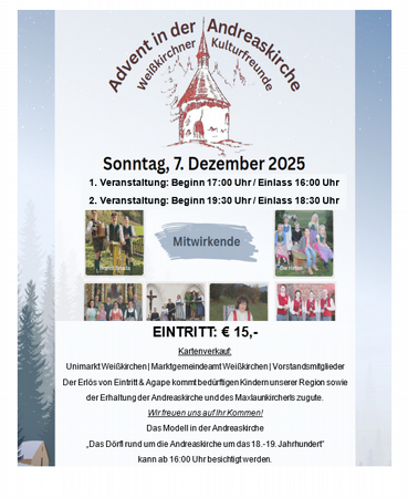 Advent in der Andreaskirche - Weißkirchner Kulturfreunde 1. Veranstaltung