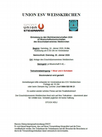 Marktmeisterschaften im Eisschießen - ESV Weißkirchen