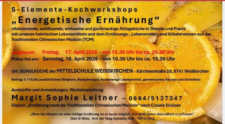 5-Elemente-Kochworkshop ENERGETISCHE ERNÄHRUNG