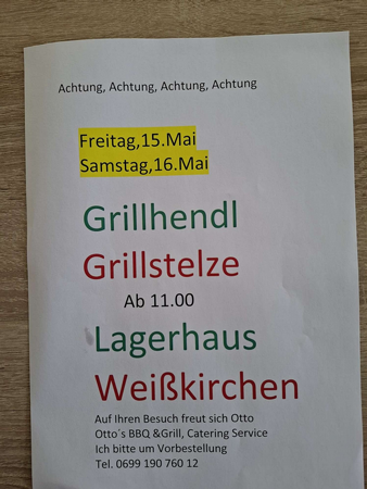 Grillhendl, Grillstelze von Otto´s BBQ & Grill beim Lagerhaus Weißkirchen