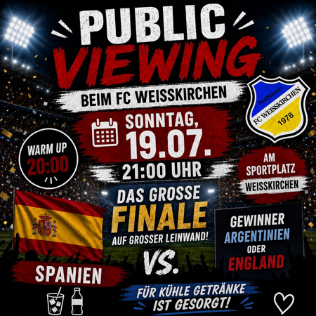 Public Viewing am Sportplatz vom FC Raiffeisen Weißkirchen