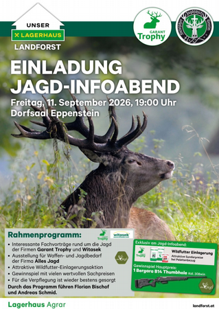 Einladung Jagd-Infoabend - Lagerhaus Weißkirchen