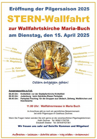 Eröffnung der Pilgersaison 2025 mit der Sternwallfahrt zur Wallfahrtskirche Maria-Buch