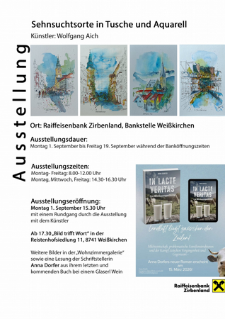 Sehnsuchtsorte in Tusche und Aquarell von Mag. Wolfgang Aich
