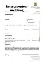 Wohnungs-Interessentenmeldung